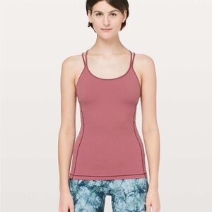 Lululemon mauve pink free to be tank top in misty merlot size 8